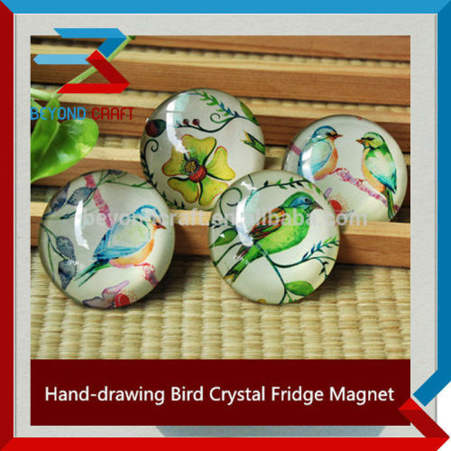 hand-drawing bird crystal fridge magnet pieces