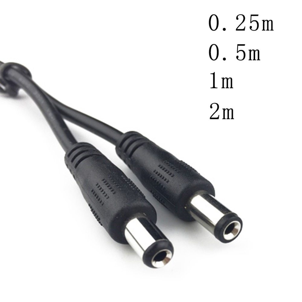DC Power Plug 5.5 x 2.1mm Male To 5.5 x 2.1mm Male CCTV Adapter Connector Cable Power Extension Cords