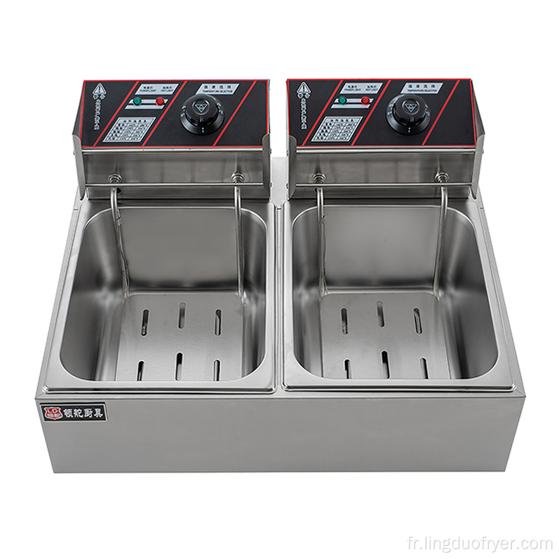 6L Double paniers commerciaux Fryer électrique