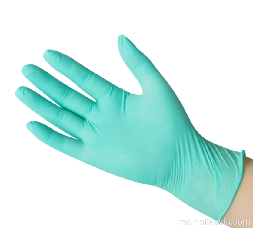 Sarung tangan pemeriksaan lateks biasa 9 inci hijau