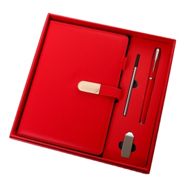 Custom A5 Luxury Refillable Stationery Notebook Gift Set with Leather Cover and Pen