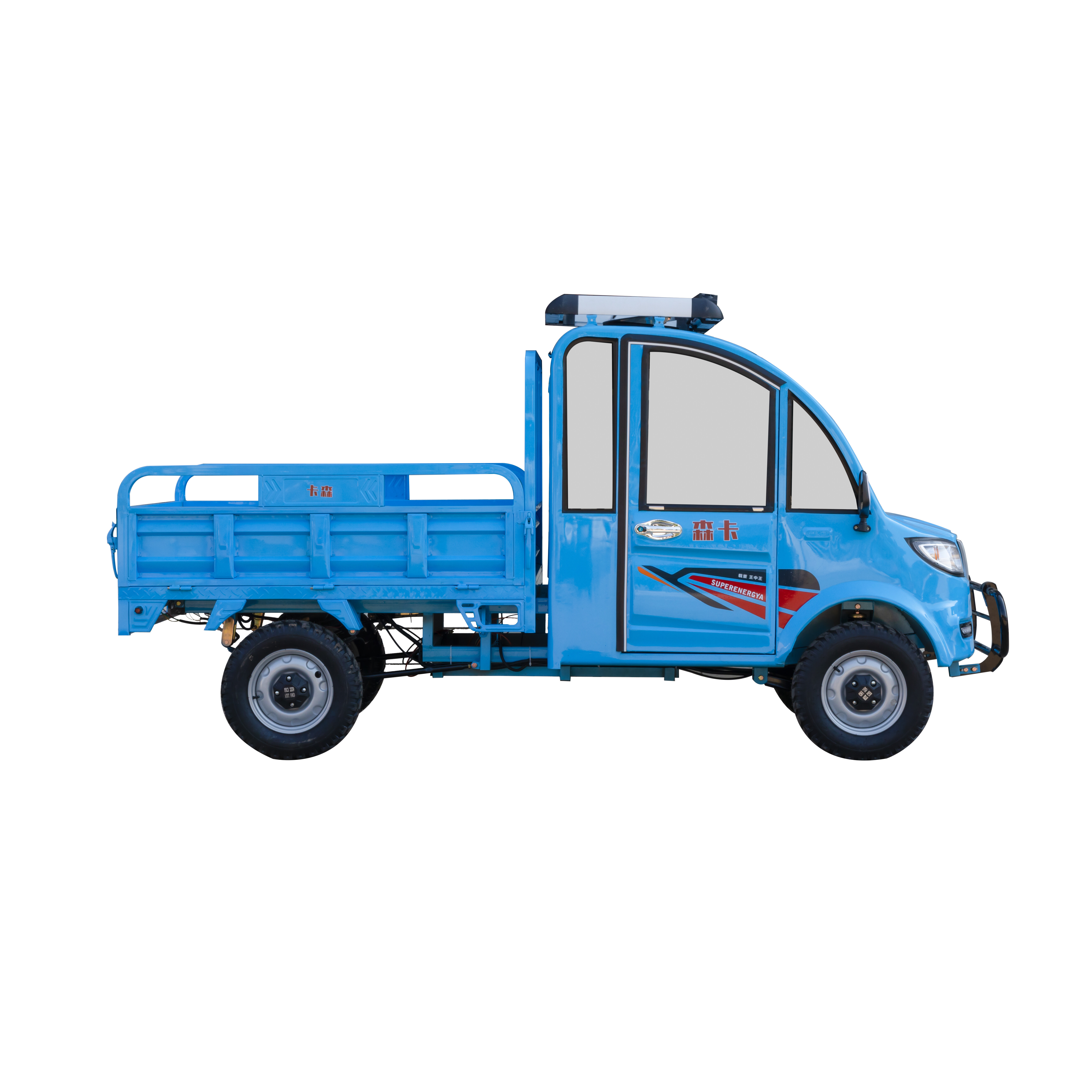 Independent semi-enclosed electric cargo four-wheeler