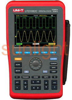 Digital Portable Storage Oscilloscope, 60MHz Bandwidth, Dual Channel, 250MS/s Sample Rate, USB Communication, UTD1062C