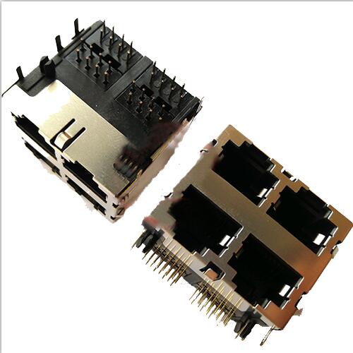 RJ45-Buchse Side Entry Shielded 2x2P ohne EMI