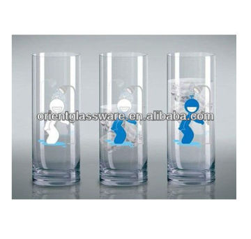 Clear glass color cup set of 3