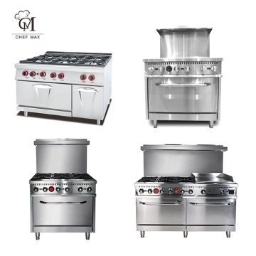 Chefmax Hot Sale 6 Burner Gas Cooker with Oven - Industrial Kitchen Equipment for Restaurants