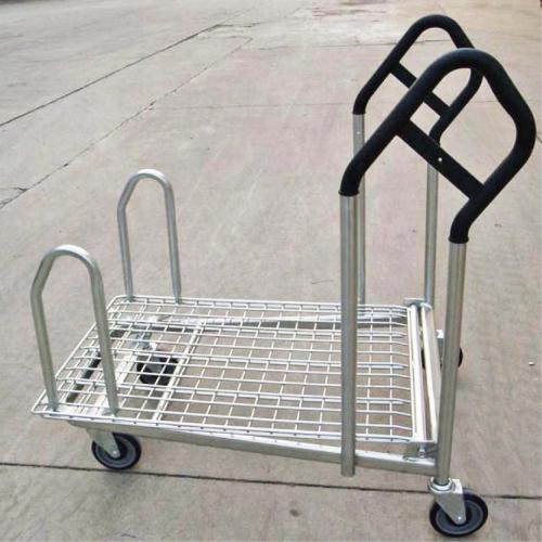 Heavy duty warehouse metal mesh furniture trolley