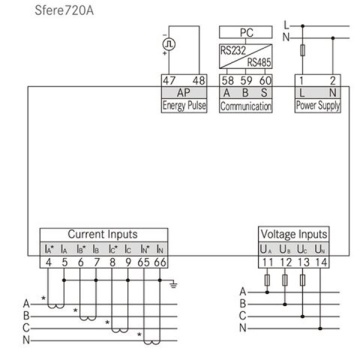 SFERE720A LCD הצגת מד נתונים דיגיטלי מד דיגיטלי מד אנרגיה