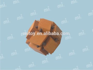 2015 Christmas gift factory production ICTI certification lock iq brain teaser wooden puzzle