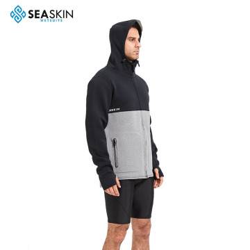 Seaskin Neoprene Wetsuit 재킷 남자 남성용 바람 방전 wetsuit 상단