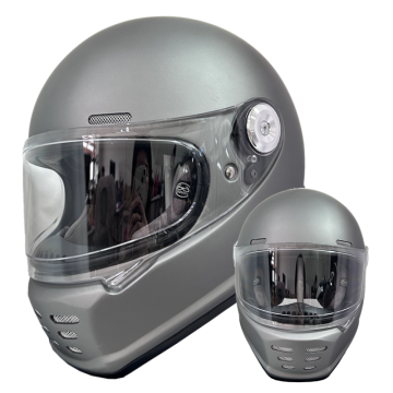Carbon Fiber Motorcycle Helmet with Retro Style Full Face Fiberglass Design