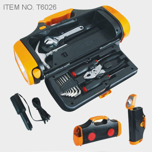 Tool Kit with Flashlight and Car Light Adapter (T6026)