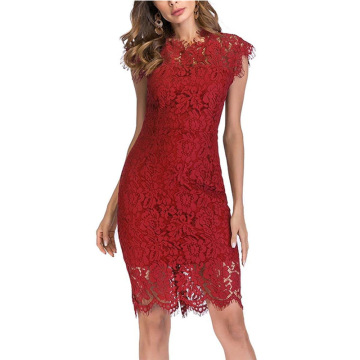 Women's Sleeveless Lace Cocktail Dress