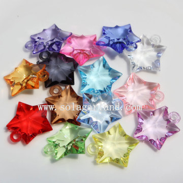 Clear Mixed Colors Loose Acrylic Plastic Star Beads Pendants