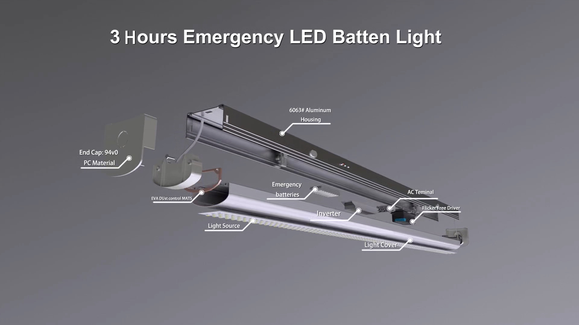 LiteHome - Eergency LED Linear Batten Light C LiteHome - Eergency LED Linear Batten Light C