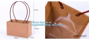 OEM Ribbon Satin Handle Carrier Bag With Custom Logo Printed Paper Bag For Flowers, hollow-out printing paper flower sleeve