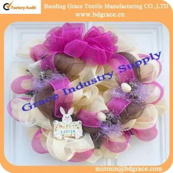 gaoyang christmas decorative mesh ribbon wholesaler