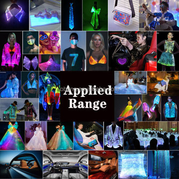 LED Luminous Fiber Optics Fabric for Dresses and Accessories with RGB LED Control