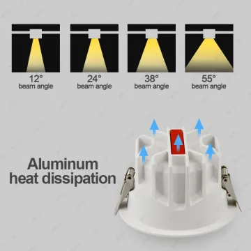 Aluminum Commercial Anti-Glare LED Spotlight Round Downlight