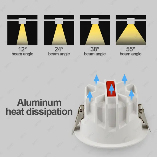 Cutout 90mm 18W Aluminum LED Recessed Round Downlight