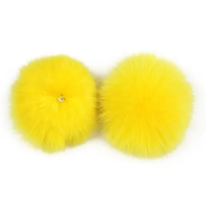 large silver fox fur pom pom wholesale