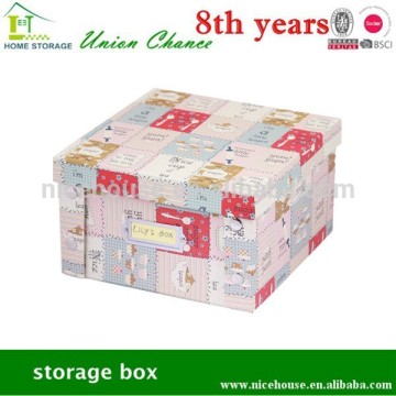 Foldable Cardboard Drawer Storage Box with Cute Cartoon Multi-Color for Kids
