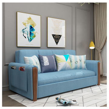 Gold Fabric Loveseat Sofa for Modern Chinese Style Living Room Furniture