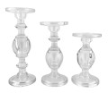 Clear Glass Candle Holder Set Candle Holders