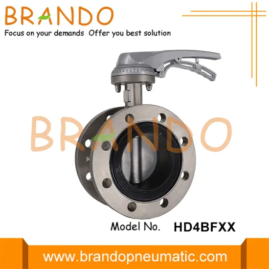 Handle Lever Double Flange Stainless Steel Butterfly Valve