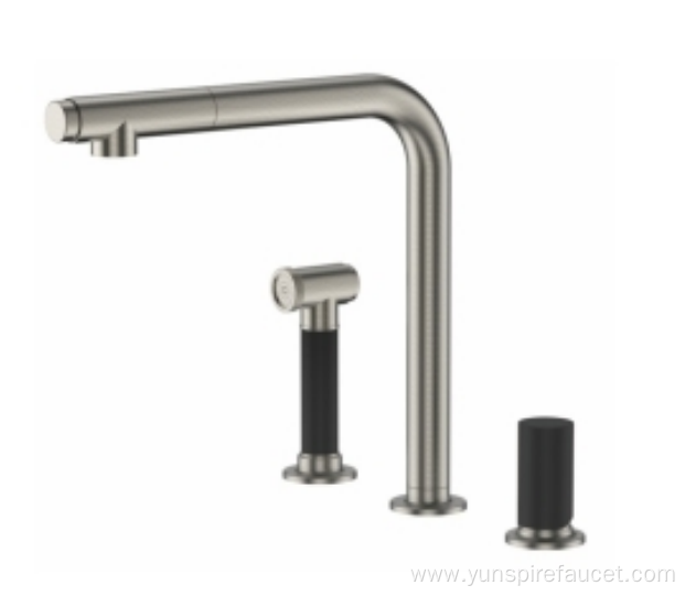 Side Sprayer Sink Mixer Kitchen Faucet Brushed Nickle