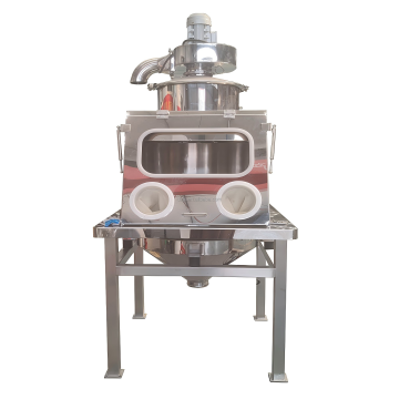 Bulk Material Handling: DZJX Dust-Free Bag Dumping Station with Gloves and Powder Conveyor for Small Bag Discharge