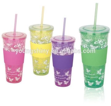 Double Wall AS Tumbler W/Band W/Straw