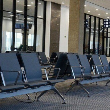 Gold Wood Frame Leather Double Seats for Waiting Areas