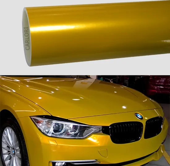 metallic gloss lemon yellow wrap vinyl