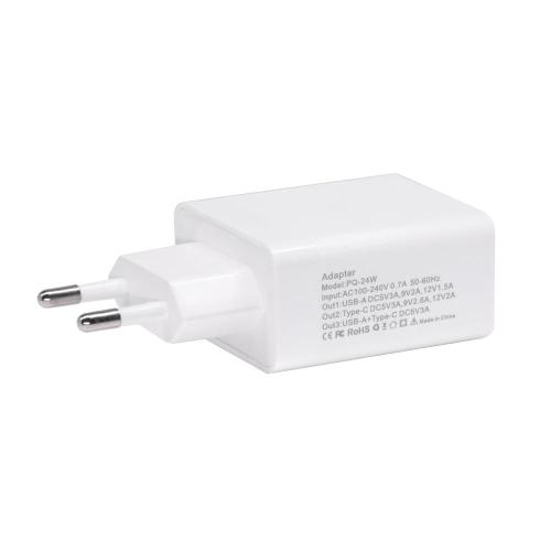 Commerce de gros PQ-24W Chargeur de prise murale Chargeur USB Type-C