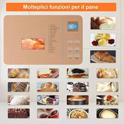 Professional Home Kitchen Baking Machine: 710W Fully Automatic Bread Maker