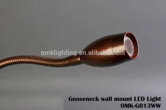 flexible 3w goose neck wall light for bed reading lamp