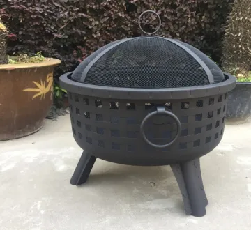 Portable Camping Stove Outdoor Wood Burning Black Steel Circular Garden Fire Pit