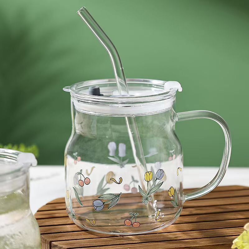 Spring - themed Tulip Refreshing Straw Cup