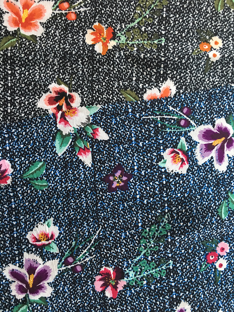 Texture Flower Rayon Challis 30S Printing Woven Fabric