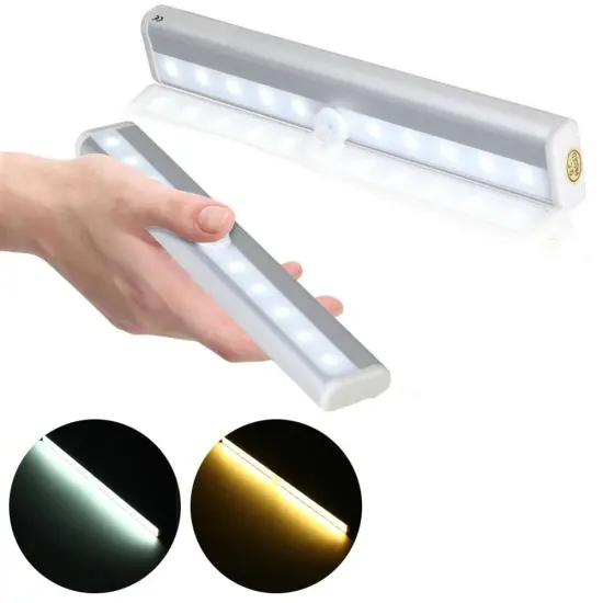 98mm 6LEDs LED Cabinet Light with PIR Motion Sensor - Battery Powered Closet Light