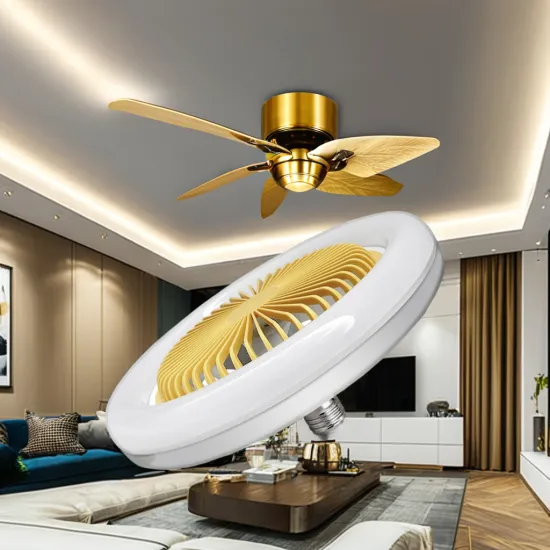 Modern E27 Base LED Fan Light with APP Remote Control and 3-Color Adjustment