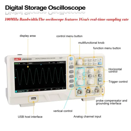 UNI-T UTD2102CEX+ 100MHz Digital Storage Oscilloscope