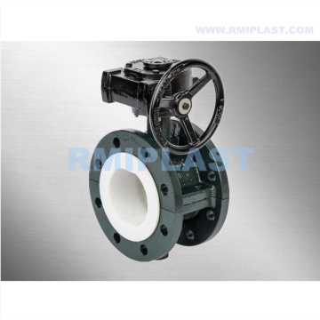 Fluorine Lined Butterfly Valve PFA FEP Flange End