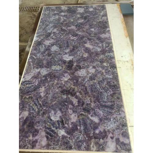 Semi precious translucent amethyst stone slab