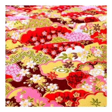 Japanese Style Bronzing 100% Cotton Woven Kimono Fabric