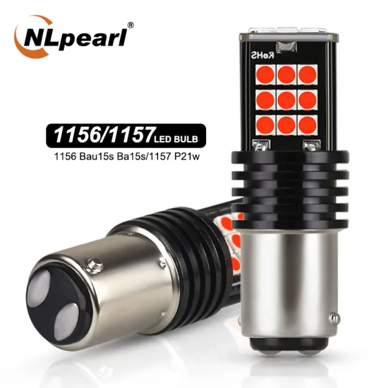 NLpearl 2x Signal Lamp P21w Led Ba15s 1156 Py21w Bau15s Bulb 3030SMD Canbus 1157 Led Bay15d P21/5w Turn Brake Backup Light 12V
