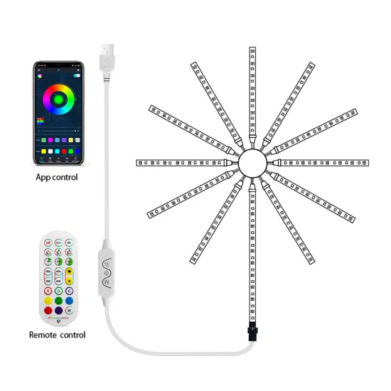 RGBIC Fireworks LED Strip Light SMD 5050 APP Music Control for Christmas New Year Decoration