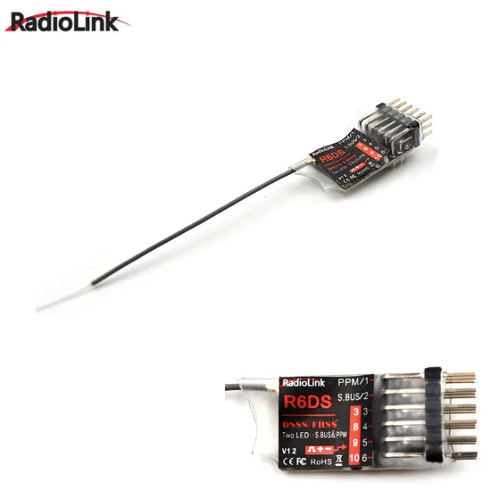 Radiolink 2.4G 6CH RadioLink R6DS DSSS Receiver for AT9 AT9S AT10 Transmitter RC 2.4G receiver for RC MODEL AIRPLANE