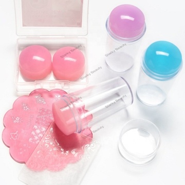 4PCS Clear Silicone French Nail Art Stamper Set - Multi-Purpose Seal & Scraper Tool for DIY Manicure